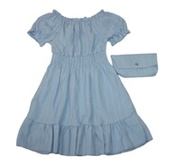 Sukienka błękitna z TOREBKĄ 110-116 cm 6 lat