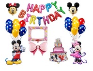 Duży Zestaw Urodzinowy Myszka Miki Mickey Mouse Minnie Balony Foliowe 26szt