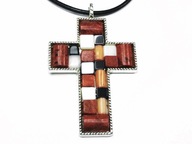 prívesok MOZAIKA umelecké šperky Kríž 2m