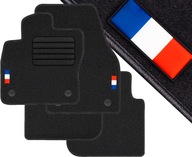 Wycieraczki dywaniki welurowe do samochodu KOMPLET - CZARNE - Flaga Francji