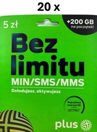 20 x Starter Plus Bez limitu + 200 GB / 5G Internet HURT