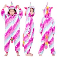 JEDNOROŻEC GALAXY STAR PIŻAMA KIGURUMI 134 - 146 cm Jednoczęściowy Strój