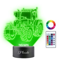 Lampka Nocna 3D LED Traktor Grawer Prezent Imię