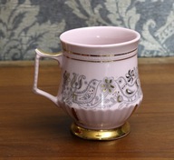 Duży Kubek Różowa porcelana Secesja H&C Chodov lata 90-te Bohemia