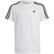 Koszulka dla dzieci adidas Essentials 3-Stripes Cotton Tee biała IC0605 164