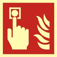 Znak alarm pożarowy ROP ręczny ostrzegacz pożarowy 15x15 PCV tabliczka