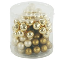 Arany színű üveg gömbök dróton, kis golyók koszorúkhoz, díszekhez, 72 db, 1,5 cm