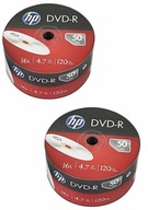 2× DVD HP DVD-R 4,7 GB 50 ks