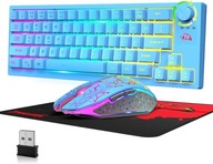 Bezprzewodowa klawiatura i mysz 2,4 G 4000 mAh 2400 DPI pokrętło RGB T50