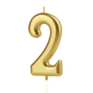 Sviečka číslica zlatá 2 na narodeninovú tortu