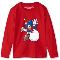Tričko Detská vianočná blúzka s dlhým rukávom Sonic Bavlna