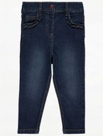 GEORGE spodnie 92-98 2-3 cienki jeans falbanka