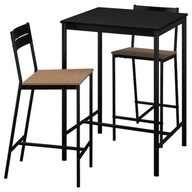 IKEA SANDSBERG Barový stôl a 2 stoličky čierna 67x67