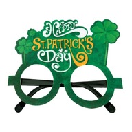 Zelené okuliare ST Patricks Day s dekorom Shamrock Rám okuliarov Klobúk bez štýlu C