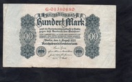 BANKNOT NIEMCY -- 100 marek -- 1922 rok, seria G