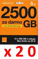 starter orange na kartę 5 zł i 6GB 20 sztuk hurt plus super gratis