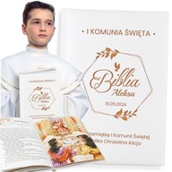 PREZENT NA KOMUNIĘ DLA CHŁOPCA BIBLIA DLA DZIECI KOMUNIA ŚWIĘTA PAMIĄTKA