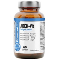 PharmoVit ADEK Vit vitamín A D3 4000 IU E K2 Mk7 60 kapsúl