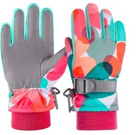 Zimné rukavice pre dievčatá teplé na lyže veľkosť L 9-12 rokov