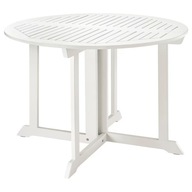 IKEA BONDHOLMEN Záhradný stôl, biela/béžová, 108 cm