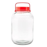 Słoik słój szklany przezroczysty z uchwytem i plastikową pokrywą 10 litrów