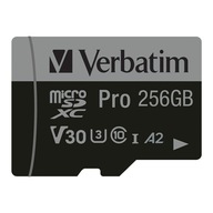 Karta pamięci Micro SDXC Verbatim Pro U3 256GB (100/90 MB/s) Class 10 U3 V3