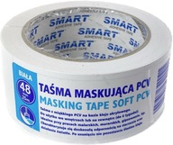 Maliarska maskovacia páska PVC 48mm x 25mb vrúbkovaná biela SMART