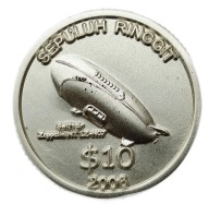 OCCUSSI AMBENO 10 RINGGIT 2006 LÉGHAJÓ ZEPPELIN RÉZ-NIKKEL UNC