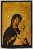 Stara Ikona Maryja z Jezusem Ręcznie malowana 25x17cm