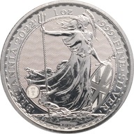 20. Wielka Brytania, 2 funty 2022, Britannia, 1 oz Ag999