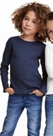 H&M Ażurowy top z długim rękawem elegancka bluzka dziewczęca prążki 122/128