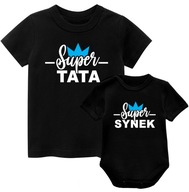 Zestaw koszulek Super TATA SYNEK Prezent r. 68