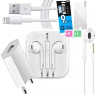 SŁUCHAWKI IPHONE JACK +KABEL ŁADOWARKA SZKŁO ETUI