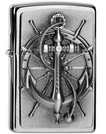 WRO zapalniczka Zippo 2004290 Nautic Emblemat kotwica i ster srebrna