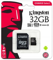 KINGSTON 32GB KARTA MICRO SD SDCS2 CL10 ADAPTER SD