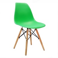 Krzesło DSW Milano jasno zielone noga drewno