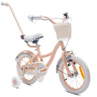 Rower dla dziewczynki 14 cali Flower bike morelowy