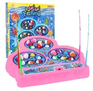 Arkádová hra Rybolov Ryby pre deti 3+ ružová 21 farebných Rybičiek