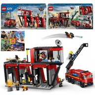 LEGO City Straż Pożarna Remiza + Samochód Wóz Strażacki 5 figurek 60414