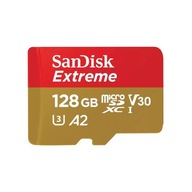 Memóriakártya SanDisk 128GB microSDXC Extreme 190MB/s A2 C10 V30 UHS-I U3