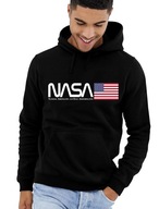 BLUZA MĘSKA Z KAPTUREM NASA KOSMOS USA FLAGA