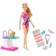 Barbie Dreamhouse Adventures lalka pływaczka z pieskiem