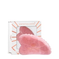 CRYSTALLOVE 3D masážna doska na tvár gua sha z ružového kremeňa