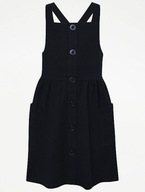 GEORGE sukienka galowa wizytowa z szelkami black czarna 116-122