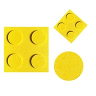 Filc építőkockák falra, panelek falra, LEGO panelek 30x30 sárga