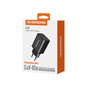 RIVERSONG ŁADOWARKA SIECIOWA POWERKUB G45 2X USB-C 45W CZARNA AD95