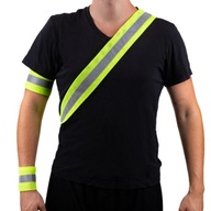 Szarfa odblaskowa PRACA DZIECKO PRACOWNIK BUDOWA.