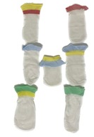 Skarpetki dziecięce rajstopowe 3 pary Białe + kolorowa falbanka 1 - 2 lata
