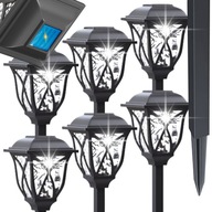 LAMPA SOLARNA OGRODOWA LED LAMPKI SOLARNE DO OGRODU CZUJNIK WBIJANA 6 sztuk