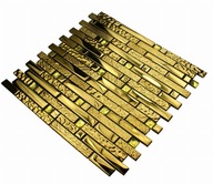 Sklenená mozaika zlatá dekoracyan GOLD CRYSTAL, metalická mozaika englass